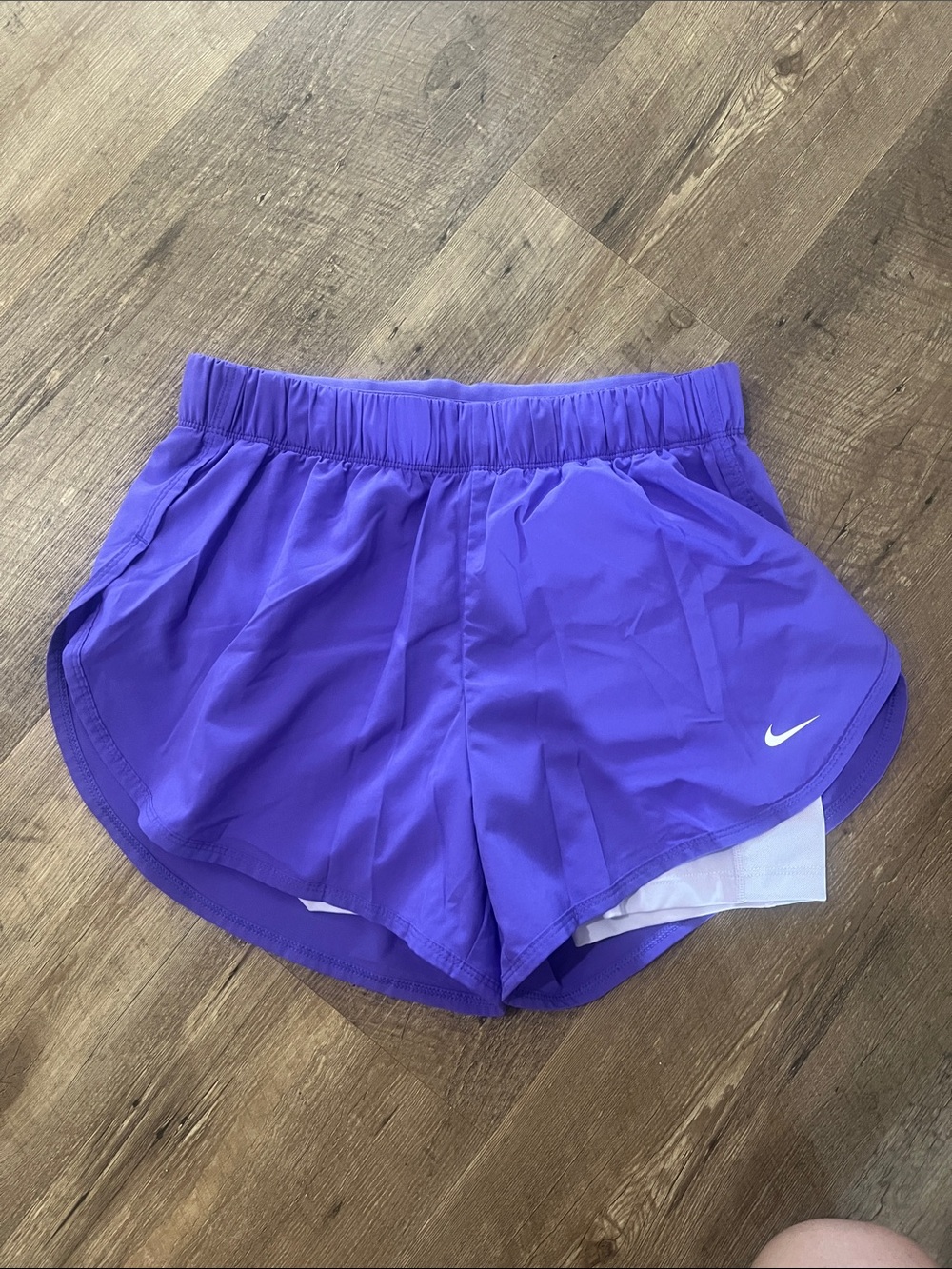 Nike Women's Purple Athletic Running Shorts with light purple Liner